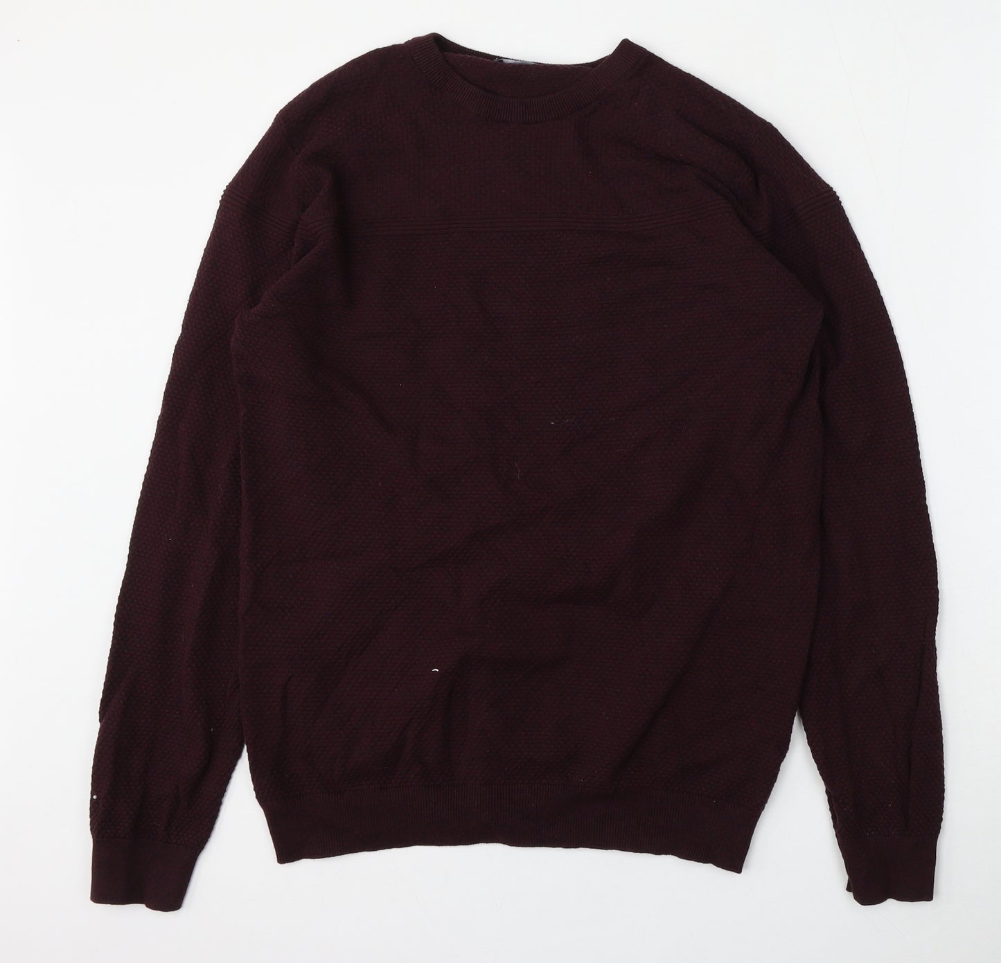Matalan Mens Red Round Neck  Cotton Pullover Jumper Size L