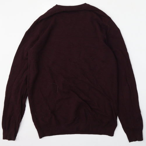 Matalan Mens Red Round Neck  Cotton Pullover Jumper Size L