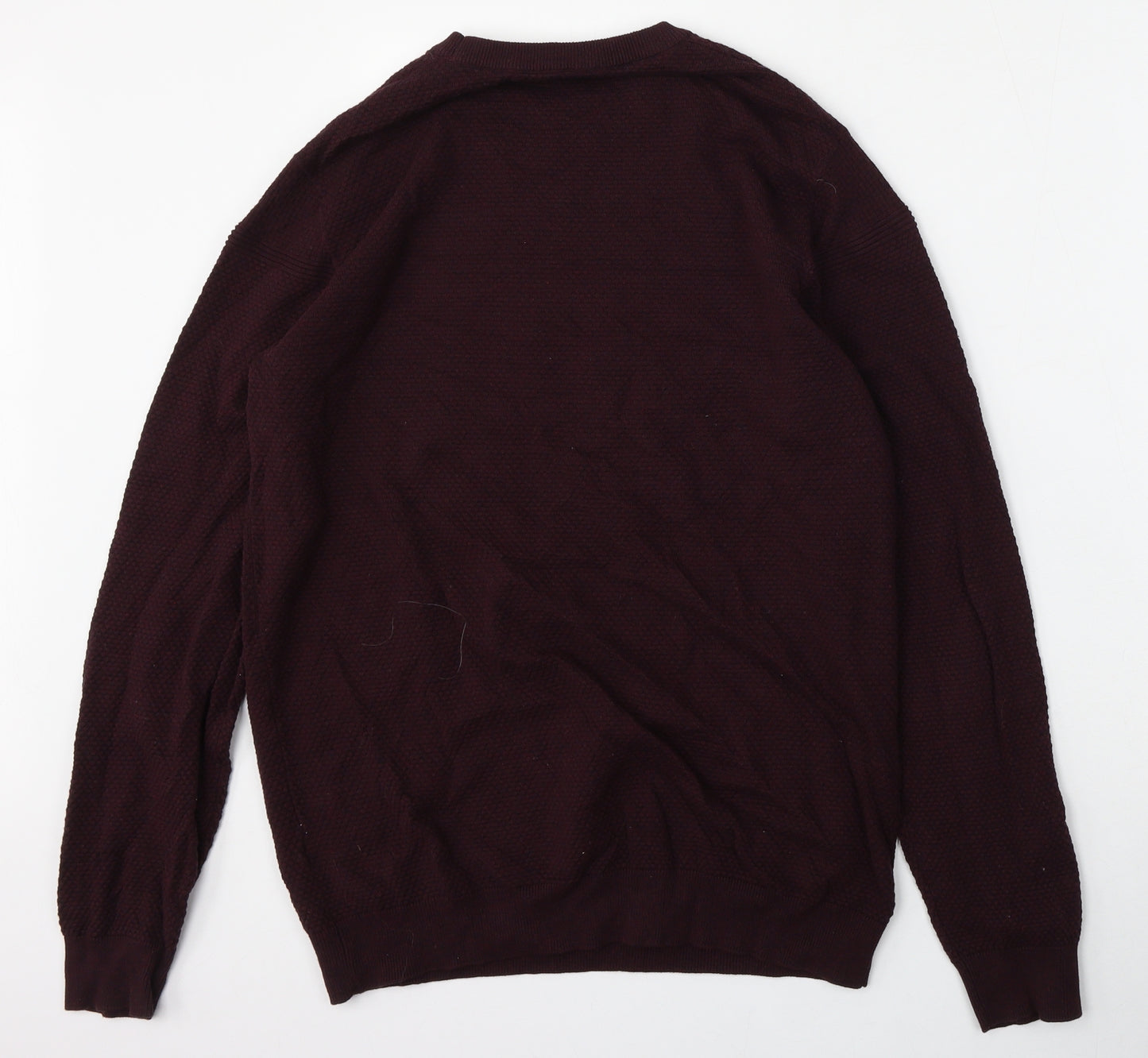 Matalan Mens Red Round Neck  Cotton Pullover Jumper Size L