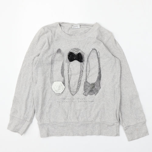 NEXT Girls Grey  Cotton Pullover Sweatshirt Size 8 Years