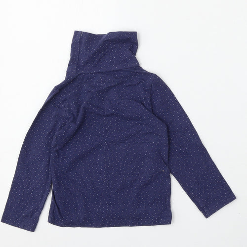 Me Girls Blue Geometric Cotton Basic T-Shirt Size 18-24 Months Mock Neck