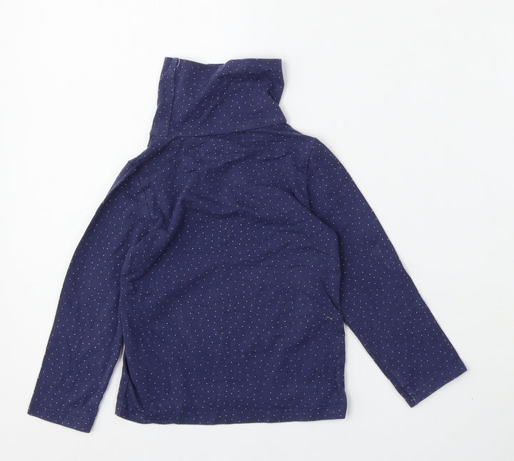 Me Girls Blue Geometric Cotton Basic T-Shirt Size 18-24 Months Mock Neck