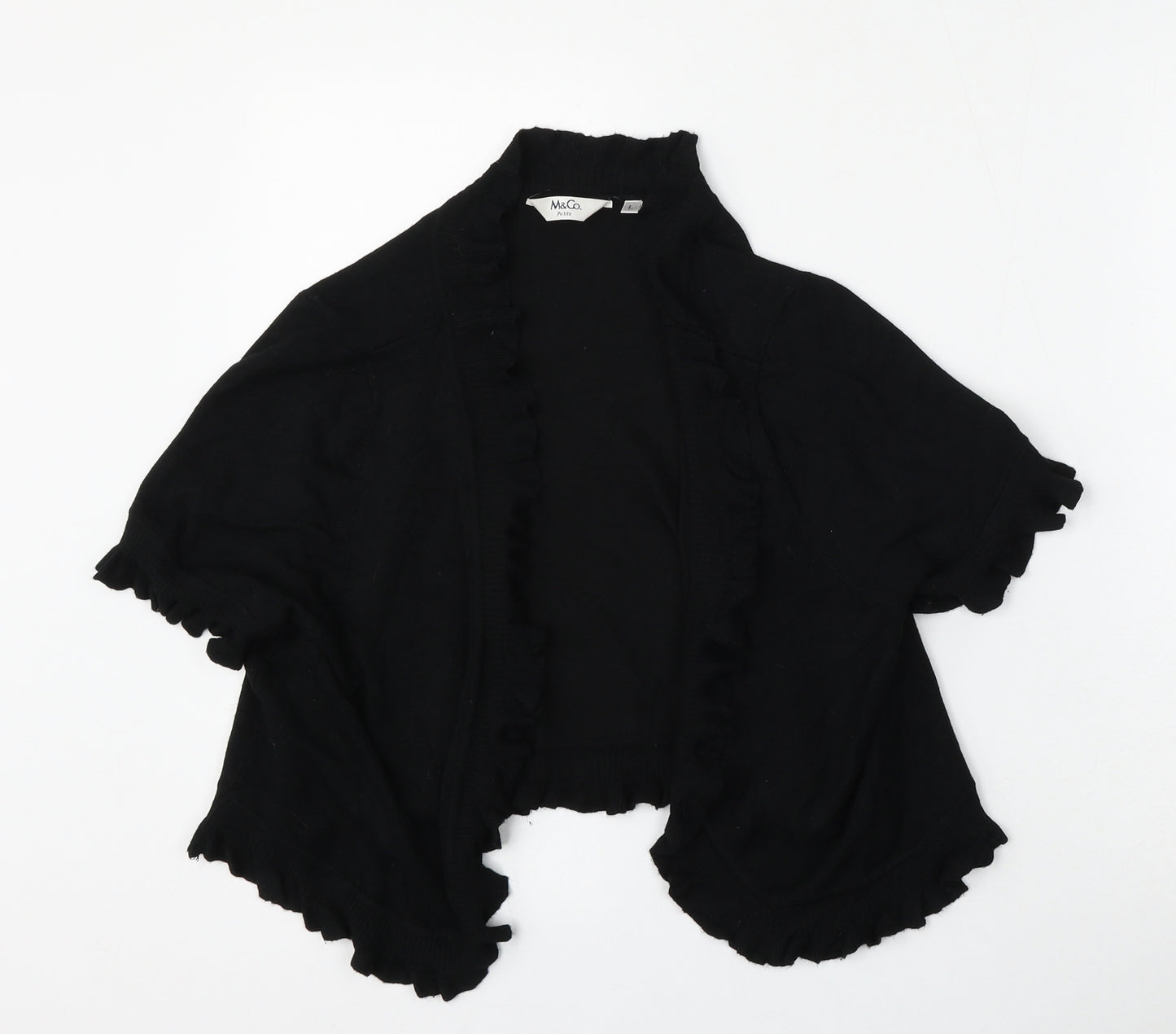 M&CO  Womens Black V-Neck  Viscose Cardigan Jumper Size L