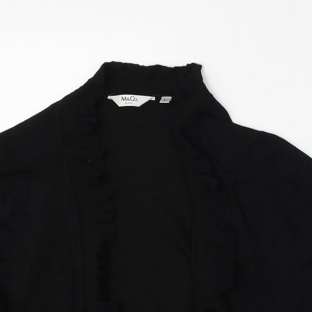M&CO  Womens Black V-Neck  Viscose Cardigan Jumper Size L