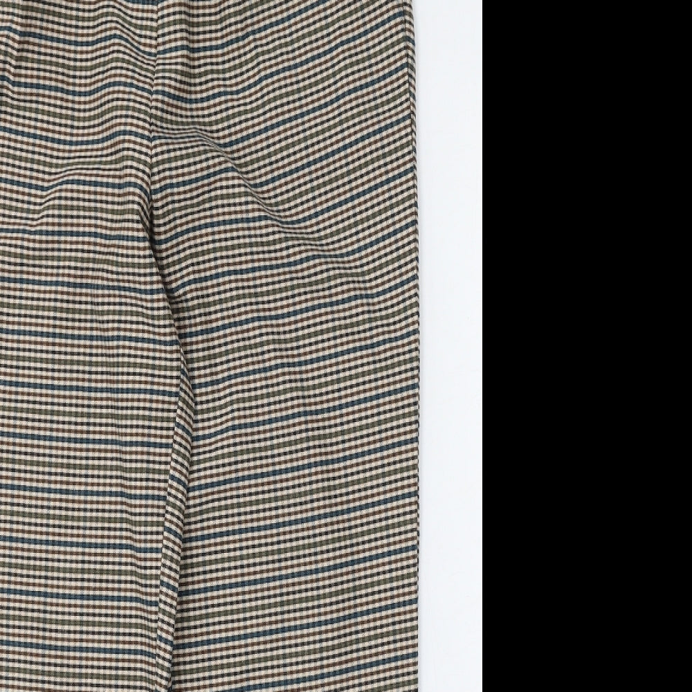 Primark Womens Multicoloured Check Polyester Trousers  Size 12 L28 in Regular