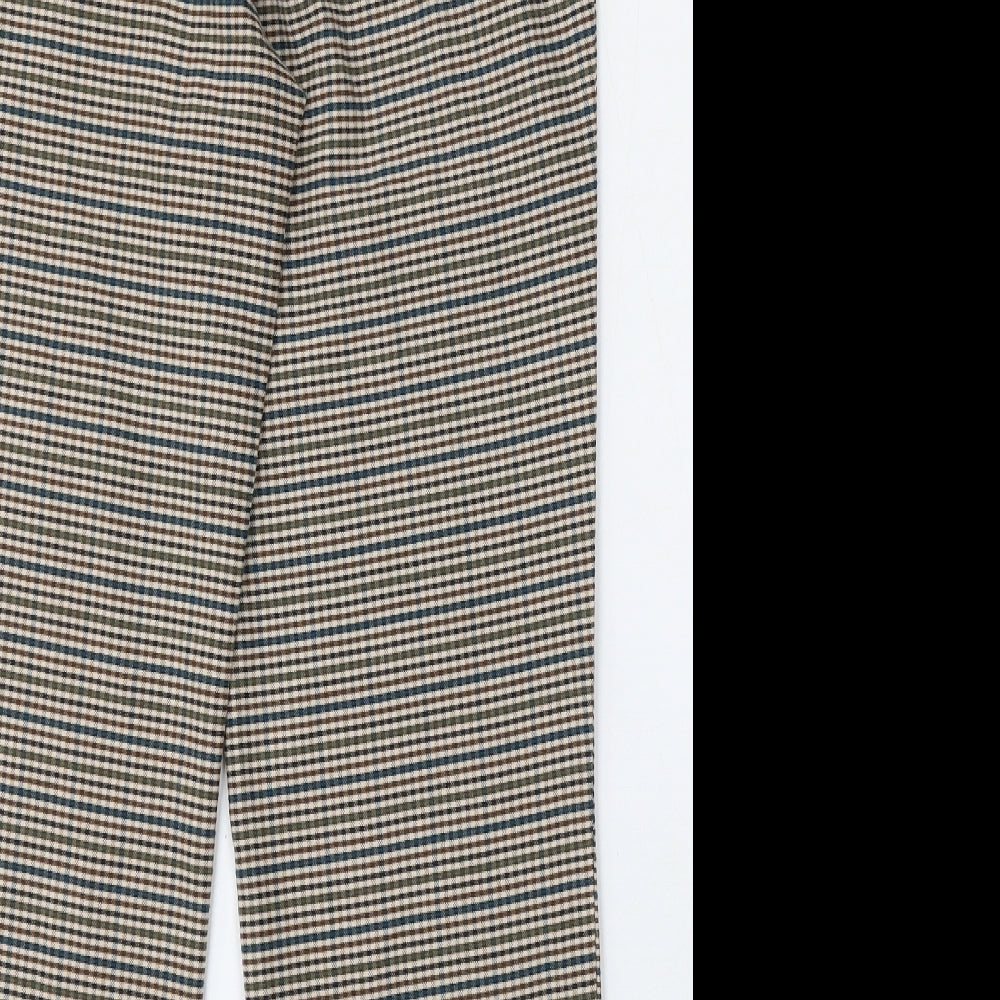 Primark Womens Multicoloured Check Polyester Trousers  Size 12 L28 in Regular