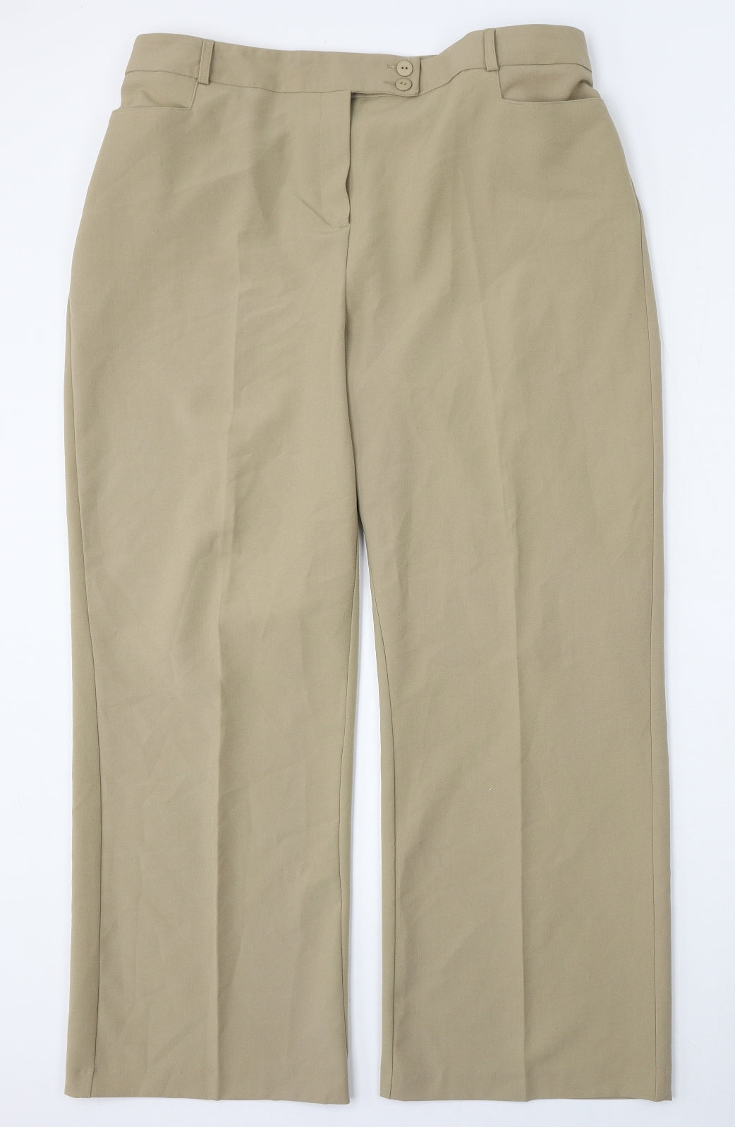 Slimma Womens Beige  Polyester Trousers  Size 18 L29 in Regular
