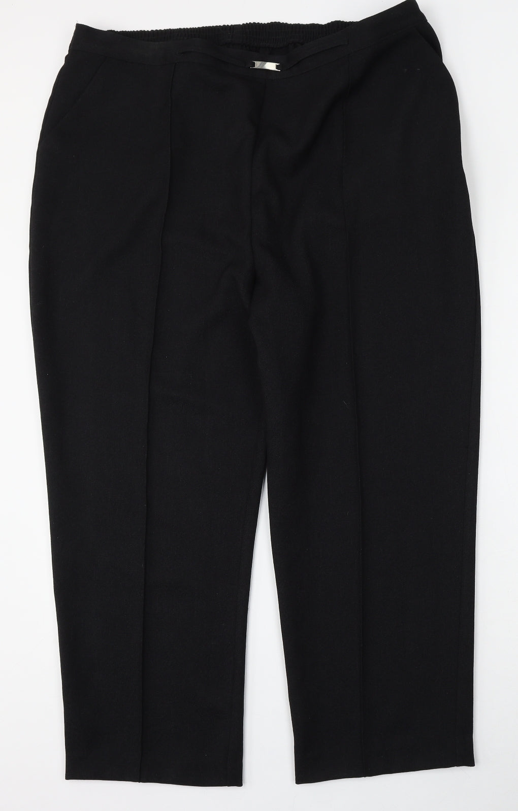 Papaya Womens Black  Polyester Trousers  Size 20 L29 in Regular