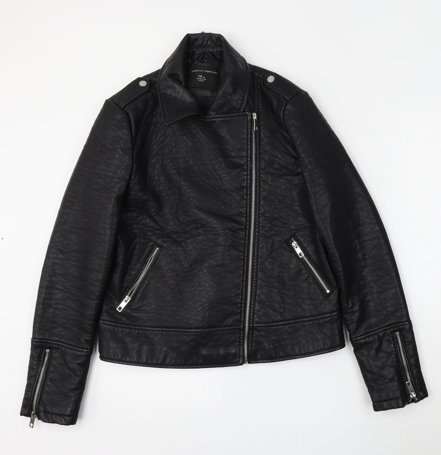 Dorothy Perkins Womens Black   Jacket  Size 14  Zip