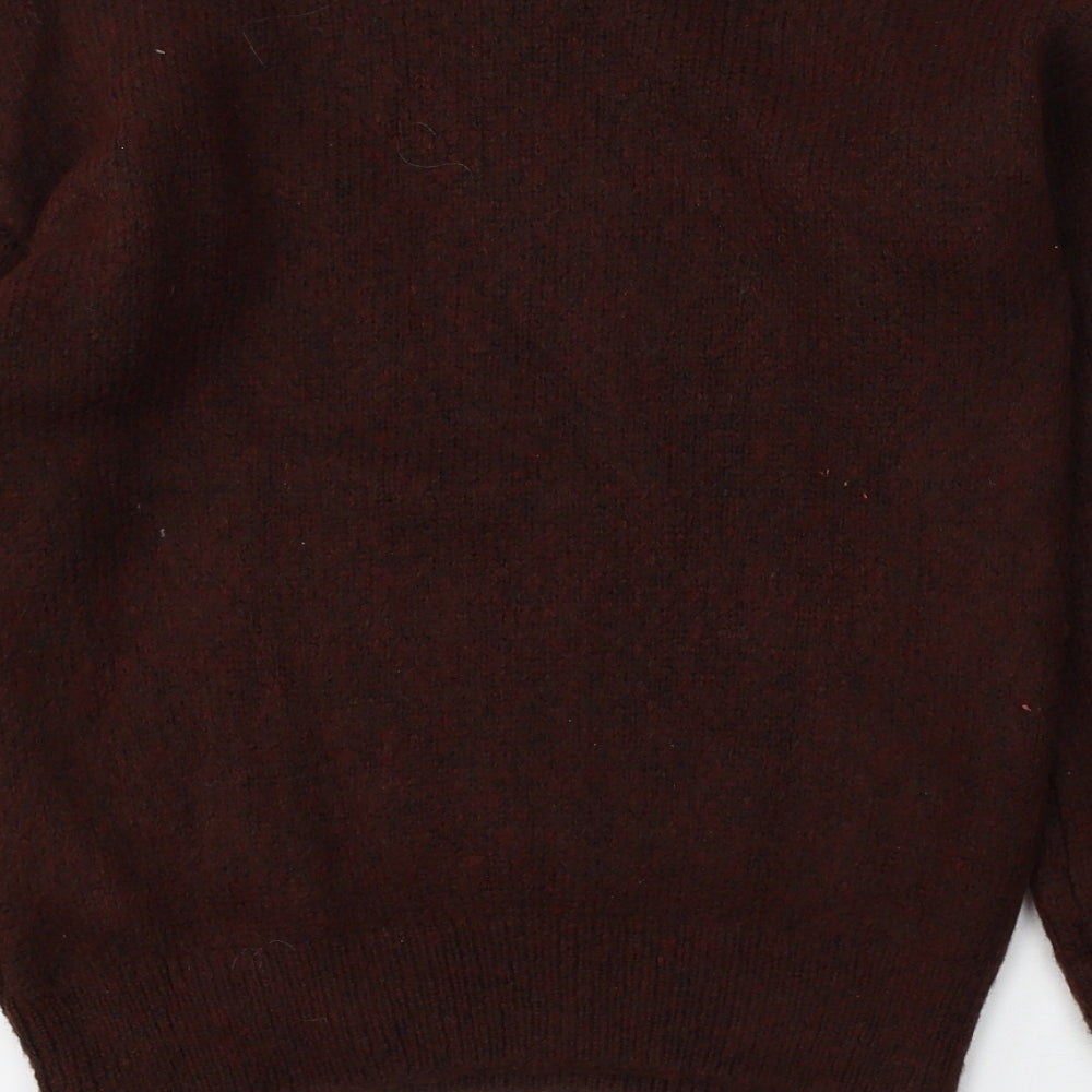 Papaya Womens Brown Round Neck  Acrylic Pullover Jumper Size S