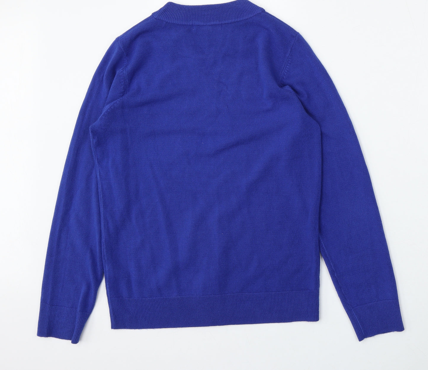 Bonmarché Womens Blue Round Neck  Acrylic Pullover Jumper Size 10
