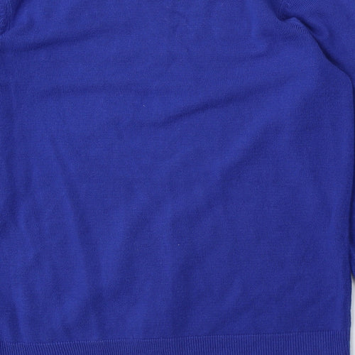 Bonmarché Womens Blue Round Neck  Acrylic Pullover Jumper Size 10