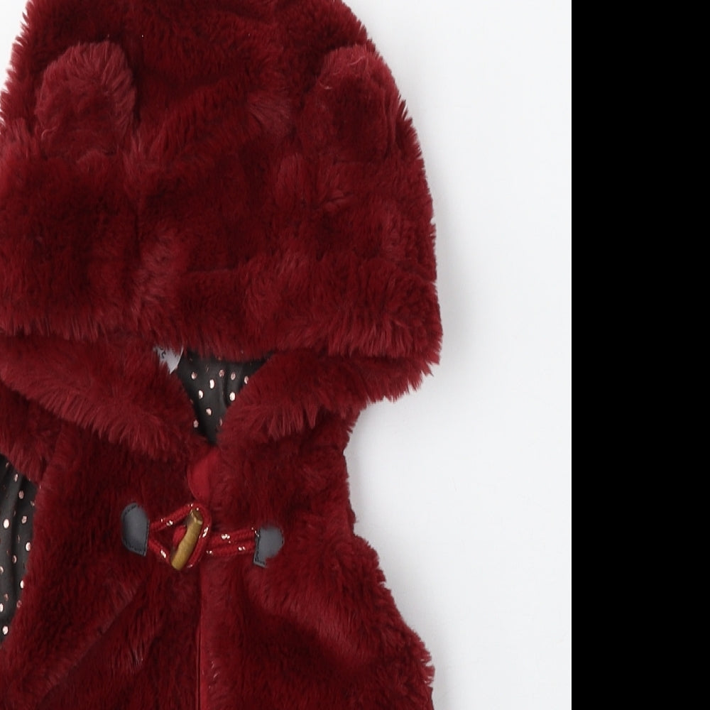 Nutmeg Girls Red   Gilet Jacket Size 3-4 Years  Zip