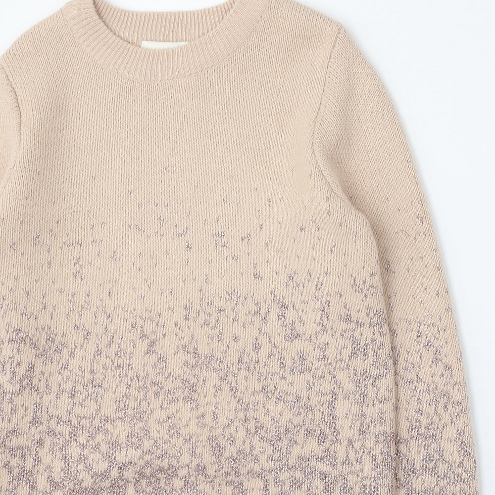 H&M Womens Pink Round Neck  Acrylic Pullover Jumper Size XS