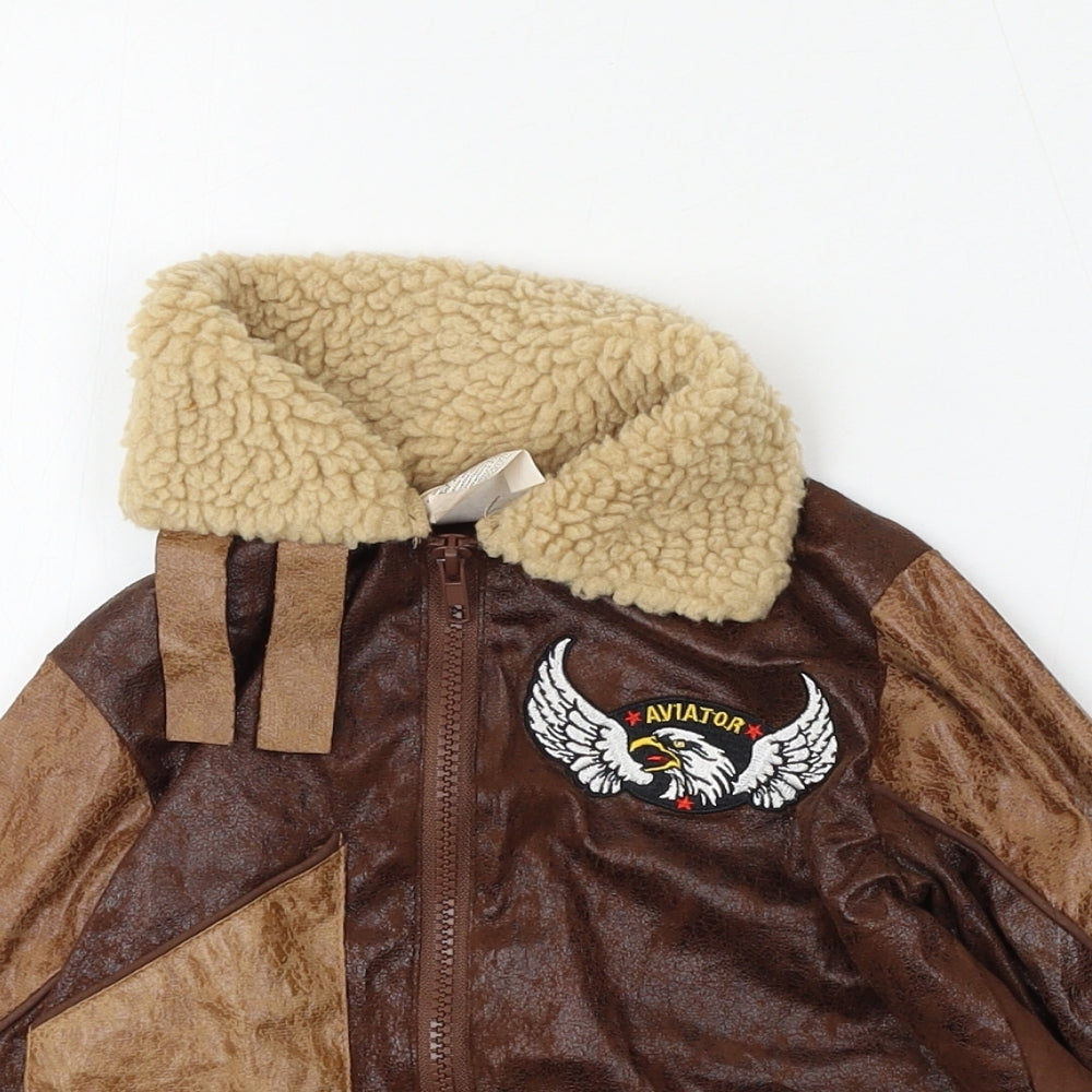 Teetot & Company Boys Brown   Jacket  Size 3-4 Years  Hook & Eye