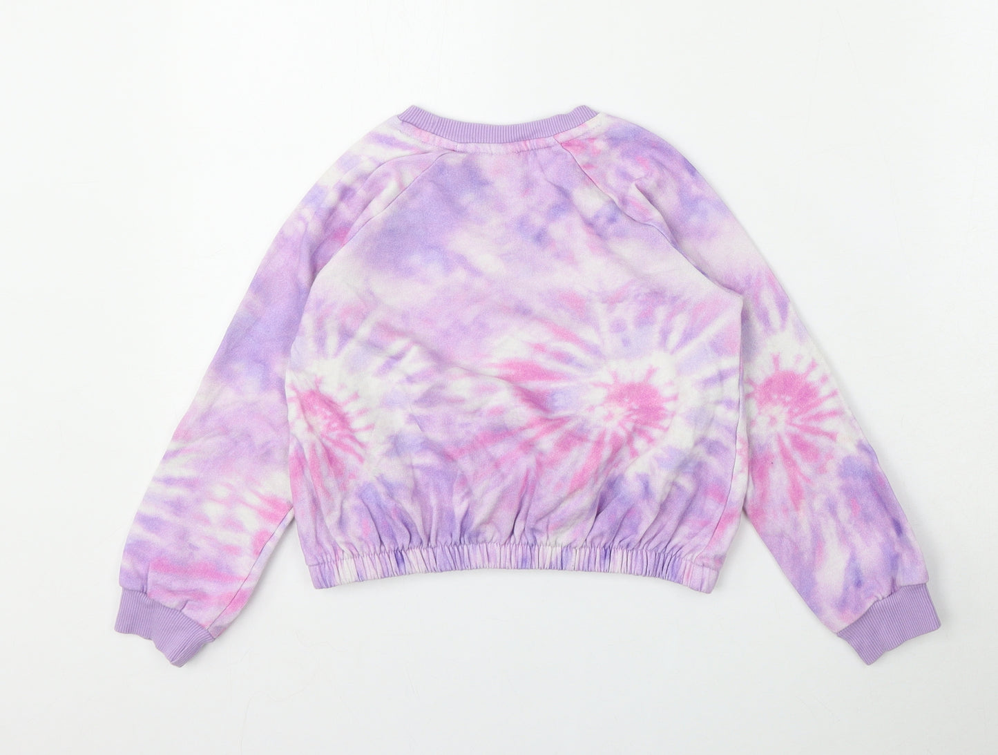 TU Girls Purple Geometric Cotton Pullover Sweatshirt Size 7 Years
