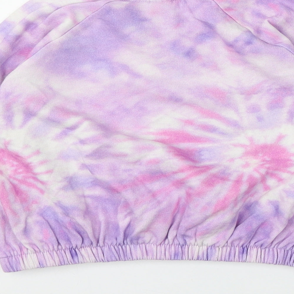 TU Girls Purple Geometric Cotton Pullover Sweatshirt Size 7 Years