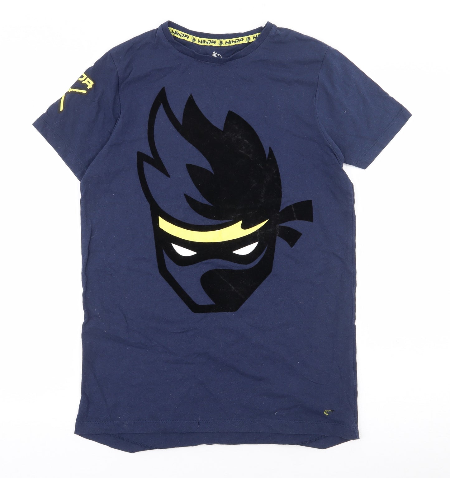 Primark Boys Blue  100% Cotton Jersey T-Shirt Size 12-13 Years Round Neck  - Ninja, Gaming