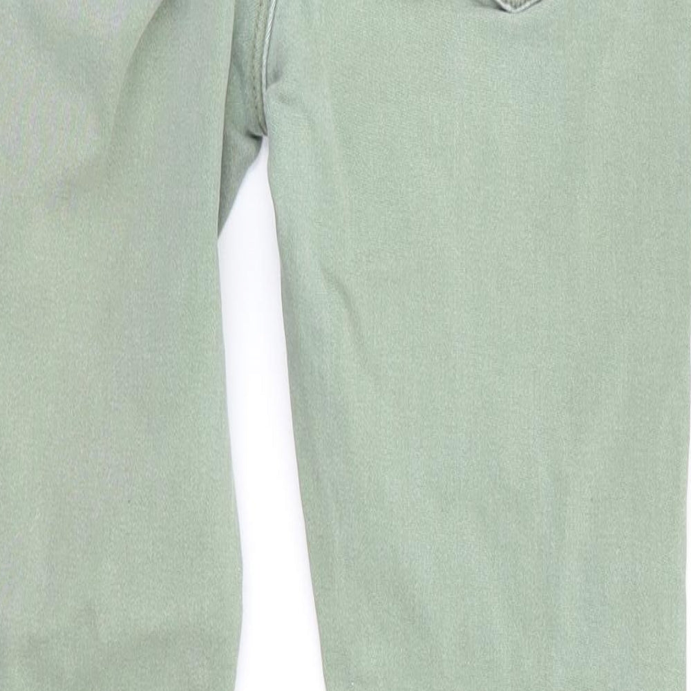 Primark Girls Green  Cotton Skinny Jeans Size 9-10 Years L22.5 in Regular Zip - Distressed