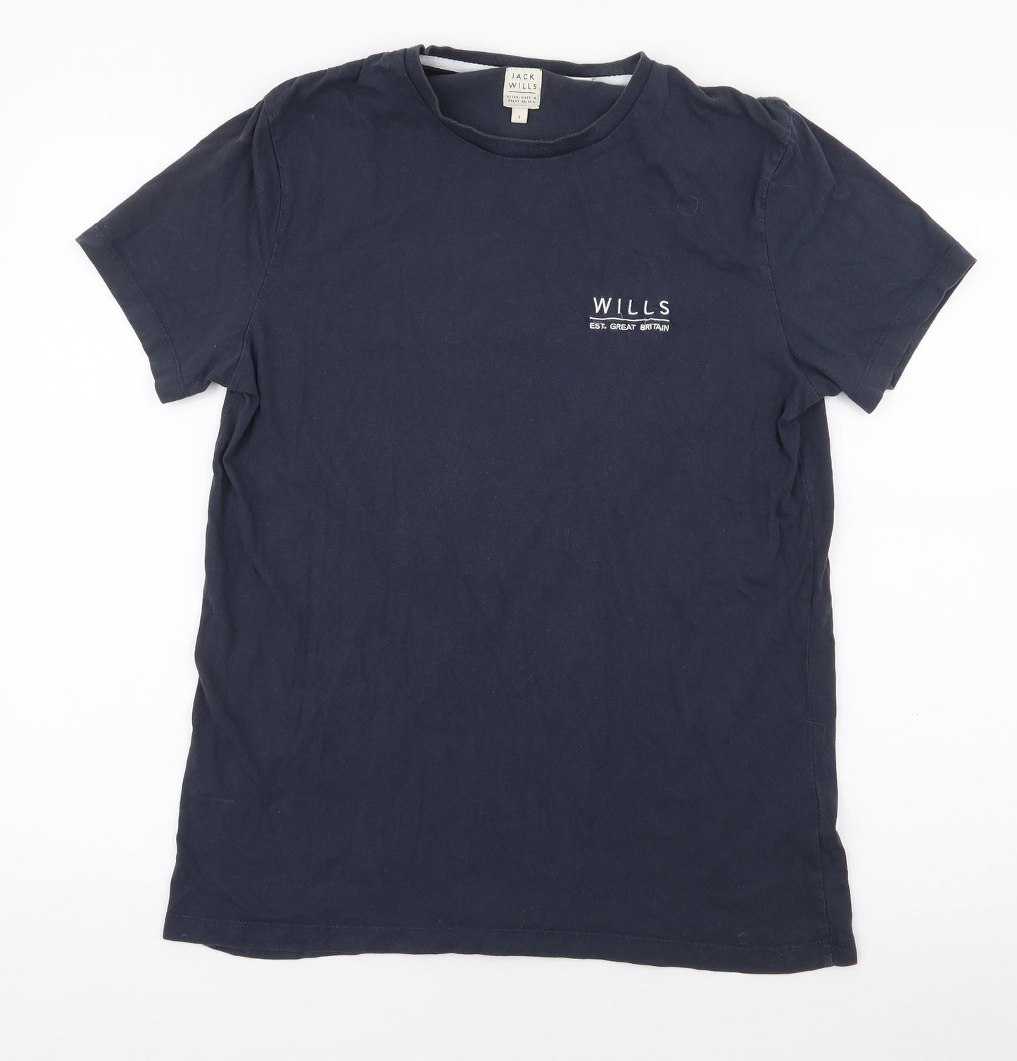 Jack Wills Mens Blue  Cotton  T-Shirt Size S Round Neck