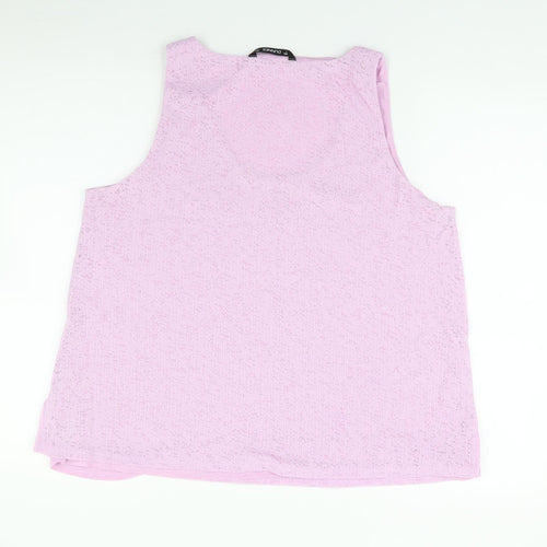 Dunnes Womens Pink  Polyester Camisole T-Shirt Size 14 Scoop Neck