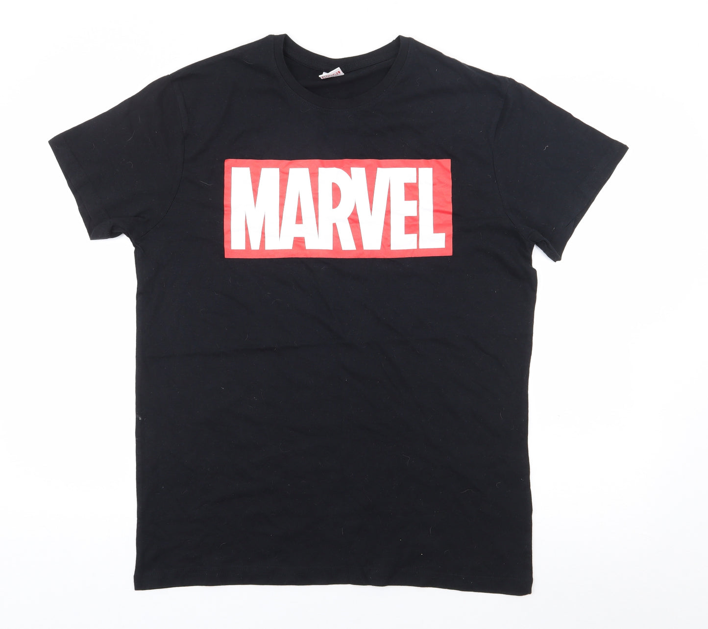 Primark Mens Black  Cotton  T-Shirt Size M Crew Neck  - Marvel