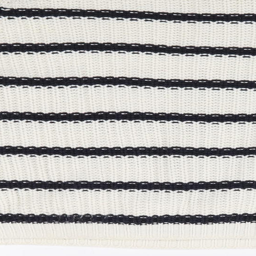 Marks and Spencer Womens Ivory Round Neck Striped Cotton Pullover Jumper Size S