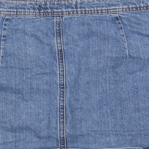 TRF DENIM Womens Blue  Cotton A-Line Skirt Size M