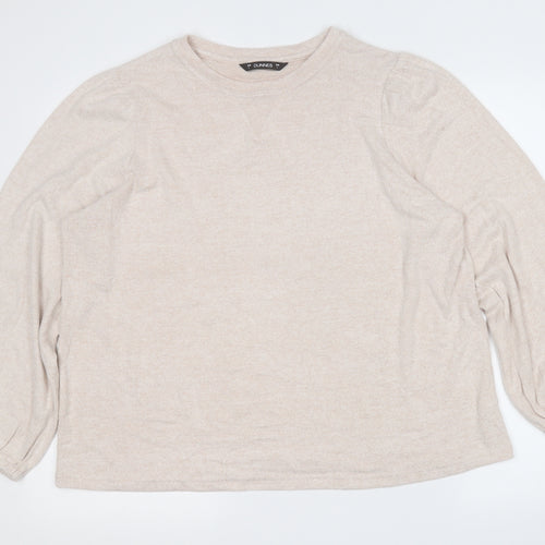Dunnes Stores Womens Beige Round Neck  Viscose Pullover Jumper Size L
