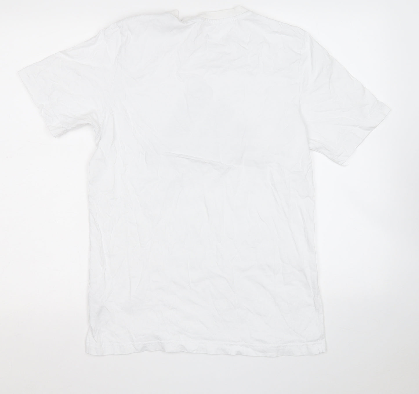 adidas Mens White  Cotton  T-Shirt Size S Round Neck