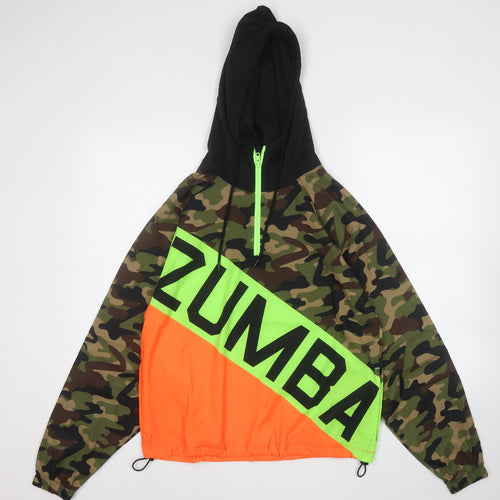 WE AR  Mens Multicoloured Camouflage  Windbreaker Coat Size M   - Zumba