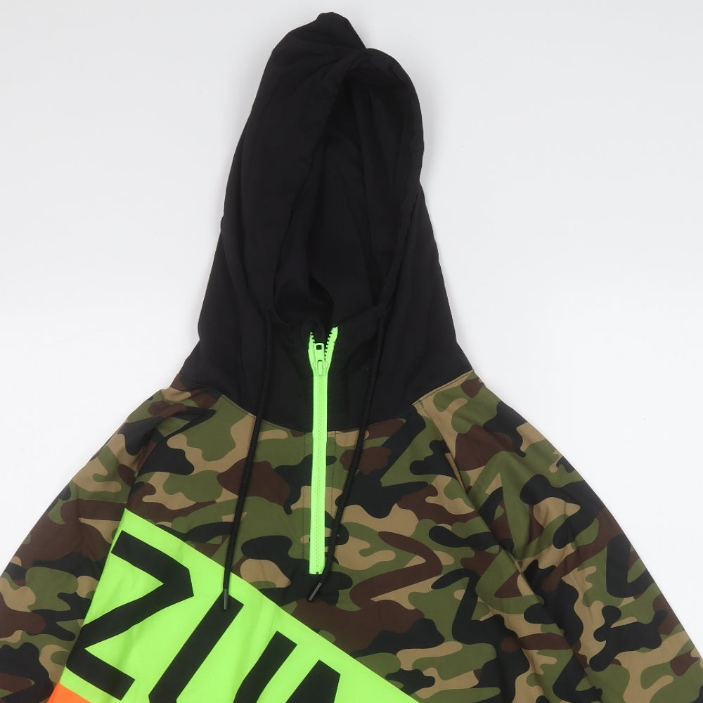 WE AR  Mens Multicoloured Camouflage  Windbreaker Coat Size M   - Zumba