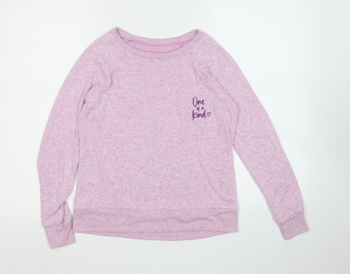 Dunnes Stores Girls Pink Round Neck  Viscose Pullover Jumper Size L   - One of a kind