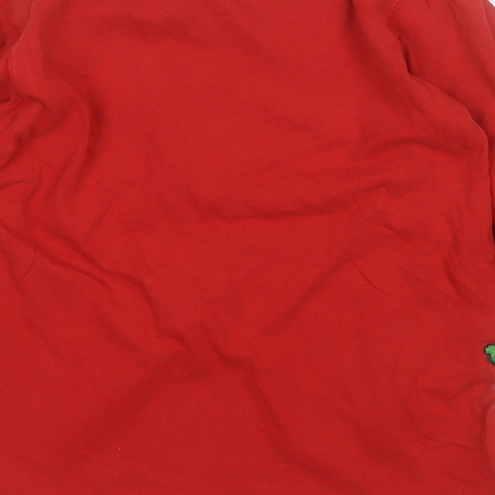 NEXT Boys Red  Cotton Pullover T-Shirt Size 8 Years Round Neck  - Crocodile