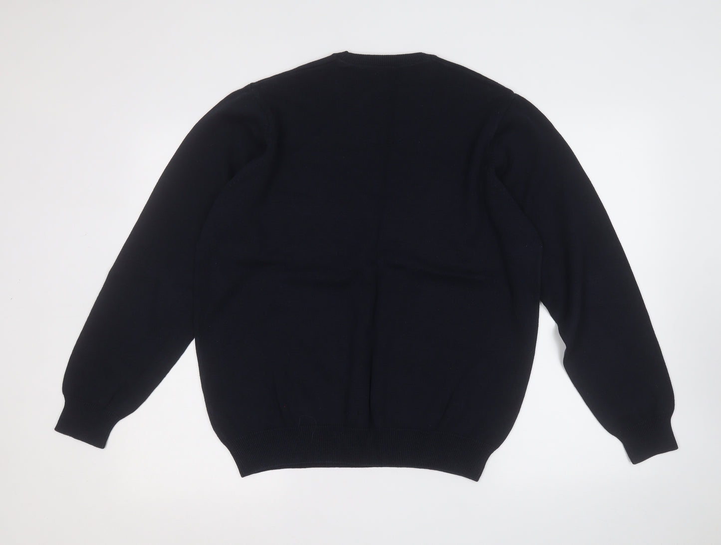 Blue Harbour Mens Blue Round Neck  Cotton Pullover Jumper Size L