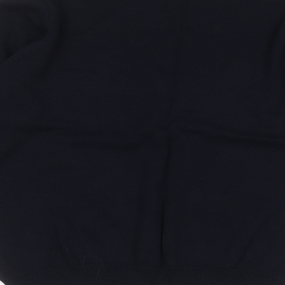 Blue Harbour Mens Blue Round Neck  Cotton Pullover Jumper Size L