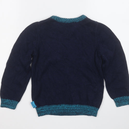 Nutmeg Boys Blue Round Neck  Cotton Pullover Jumper Size 4-5 Years   - Peppa Pig