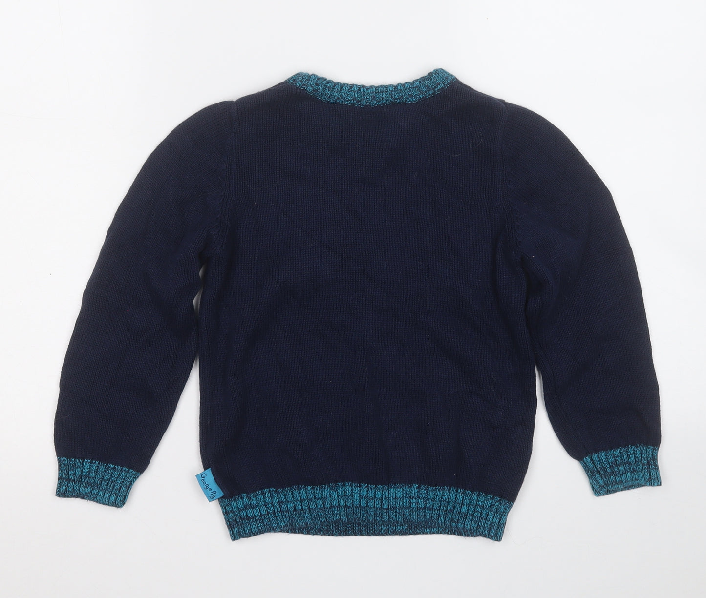 Nutmeg Boys Blue Round Neck  Cotton Pullover Jumper Size 4-5 Years   - Peppa Pig