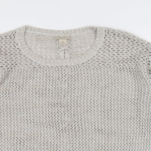 Lucky Brand Womens Beige Round Neck  Cotton Pullover Jumper Size XL