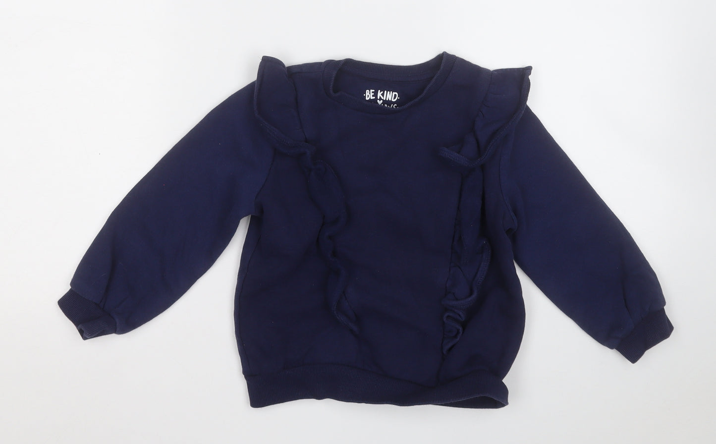 F&F Girls Blue  Cotton Pullover Sweatshirt Size 4-5 Years