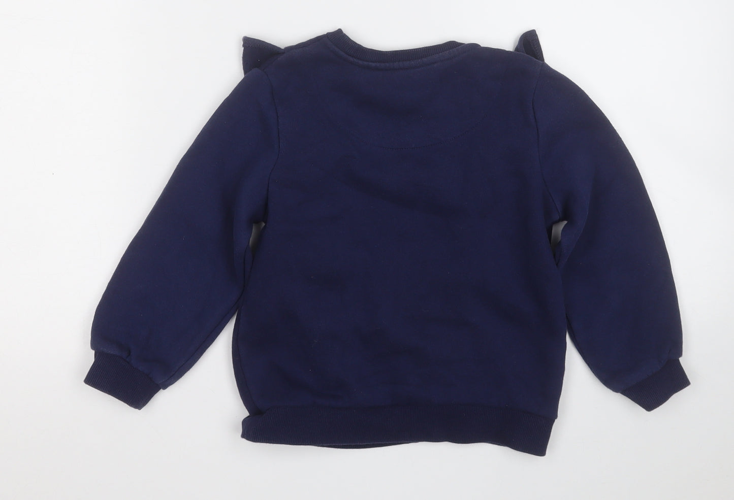 F&F Girls Blue  Cotton Pullover Sweatshirt Size 4-5 Years
