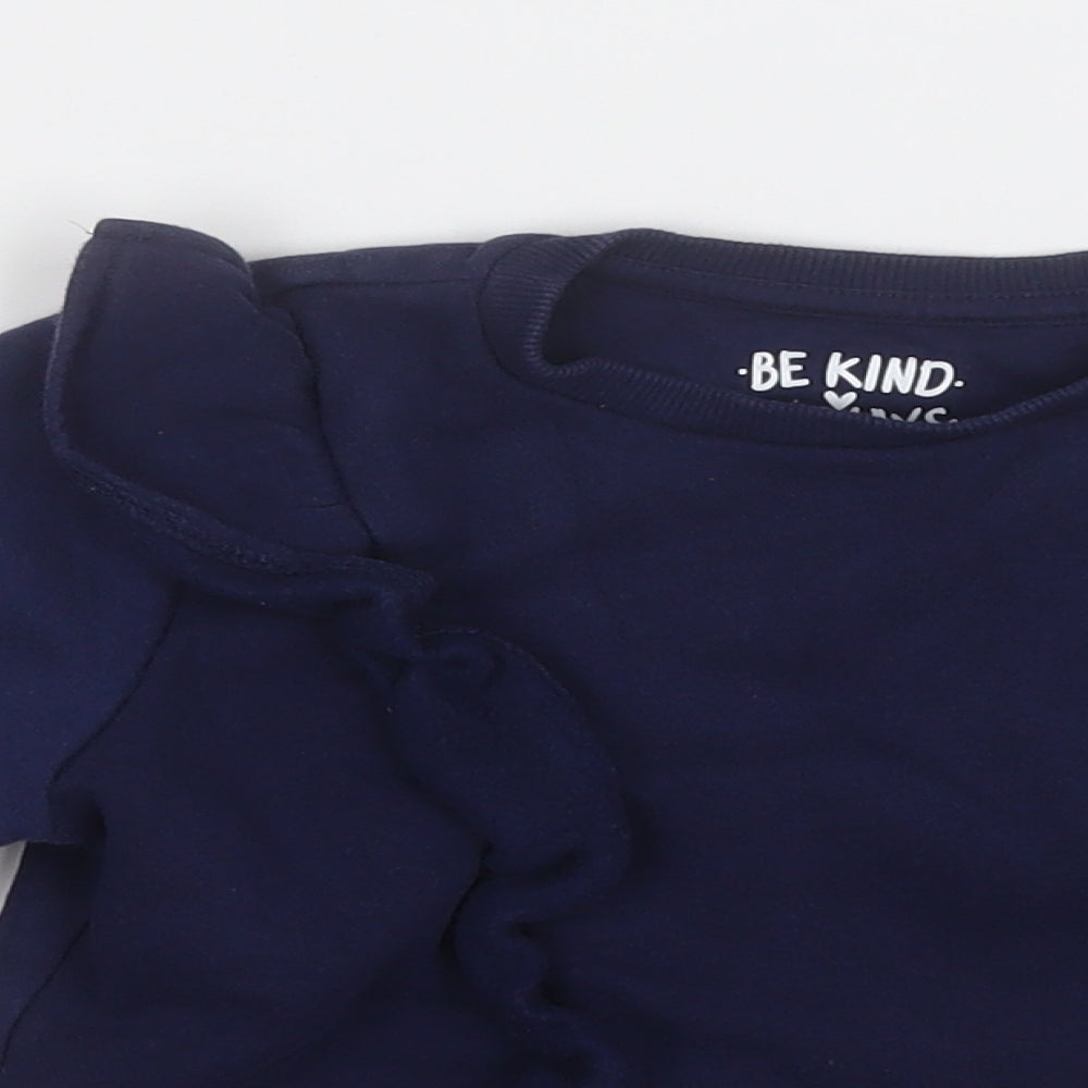 F&F Girls Blue  Cotton Pullover Sweatshirt Size 4-5 Years