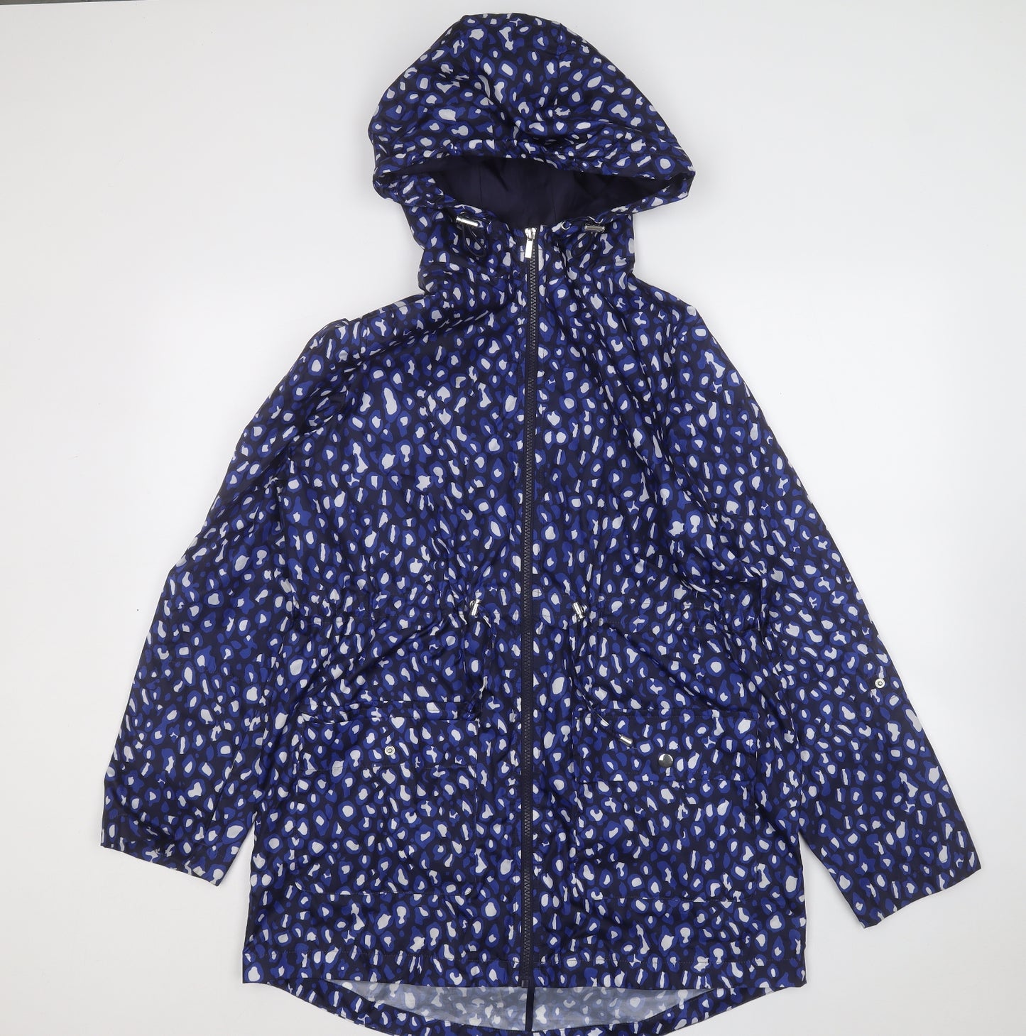 Dunnes Stores Womens Blue Geometric  Rain Coat Coat Size M