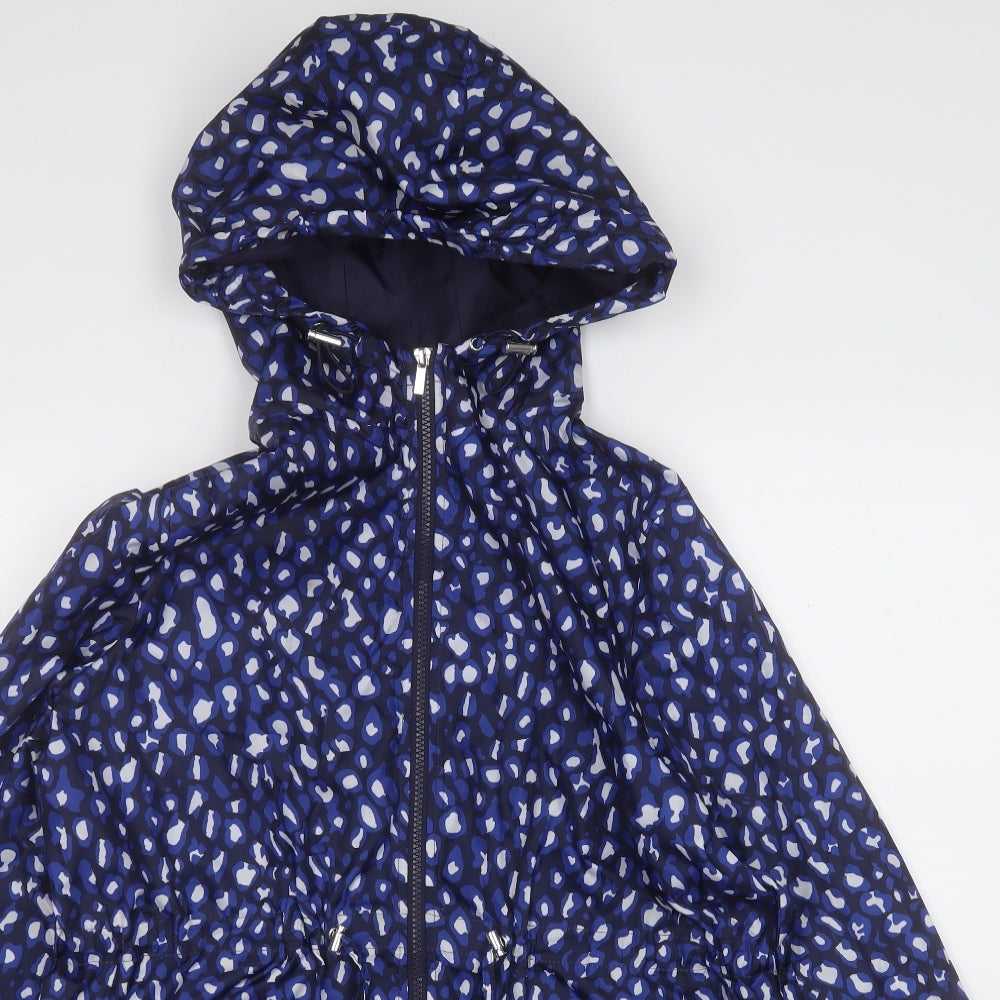 Dunnes Stores Womens Blue Geometric  Rain Coat Coat Size M