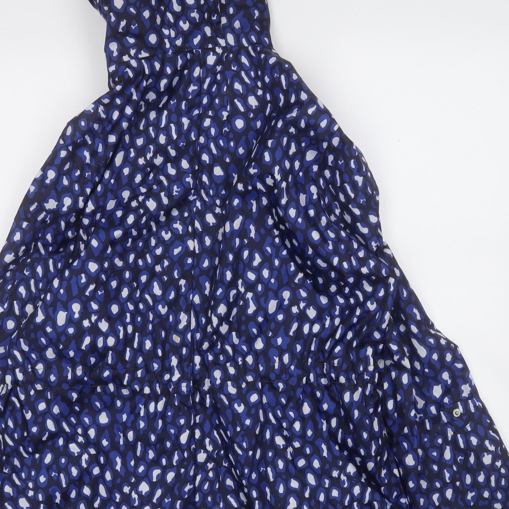 Dunnes Stores Womens Blue Geometric  Rain Coat Coat Size M