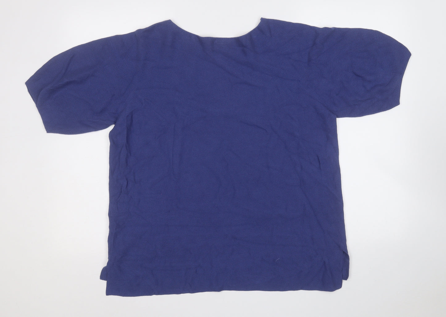 Uniqlo Womens Blue Round Neck  Cotton Pullover Jumper Size 12
