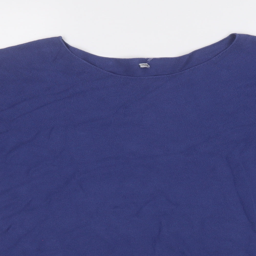 Uniqlo Womens Blue Round Neck  Cotton Pullover Jumper Size 12