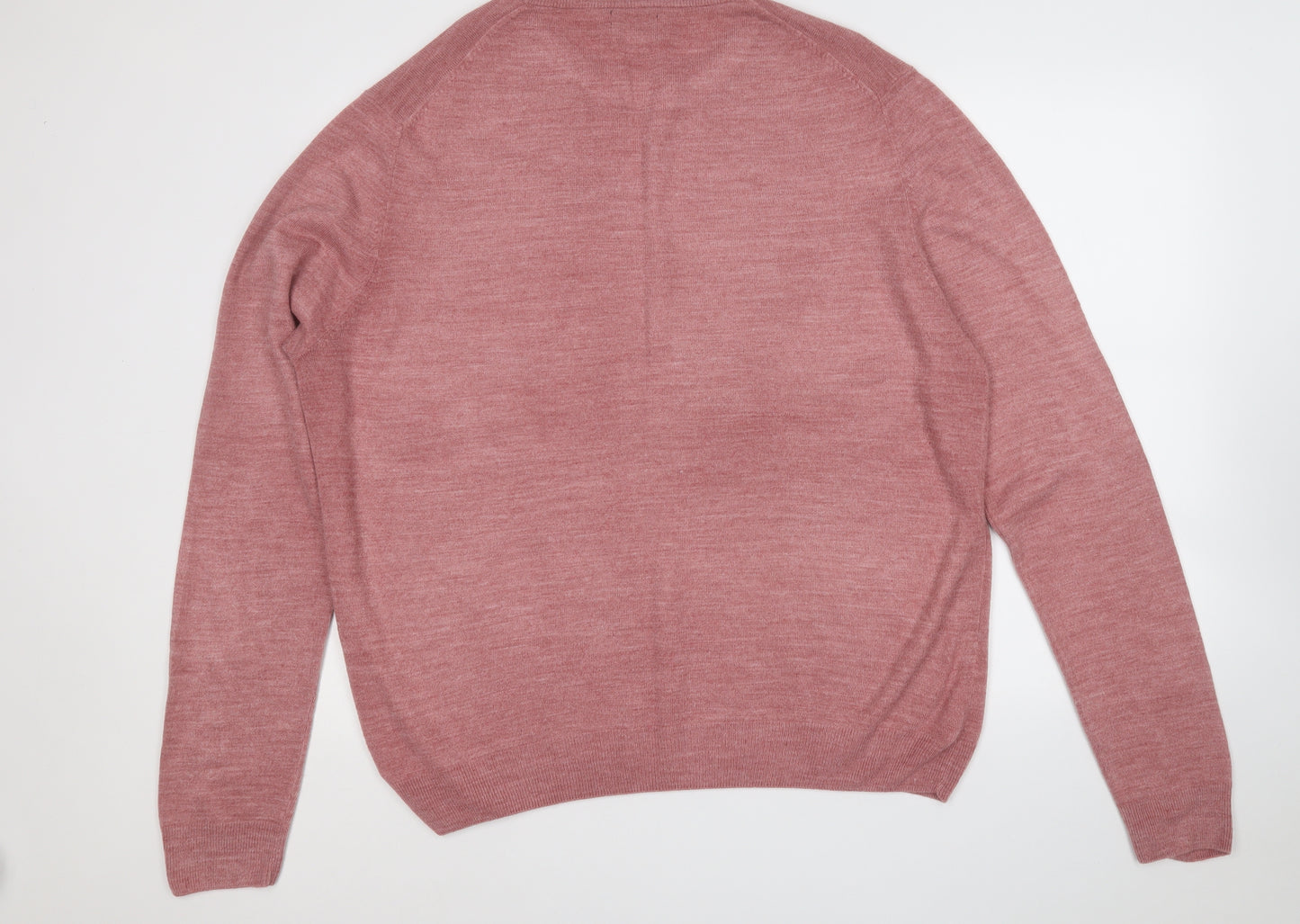 F&F Mens Red Round Neck  Acrylic Pullover Jumper Size XL