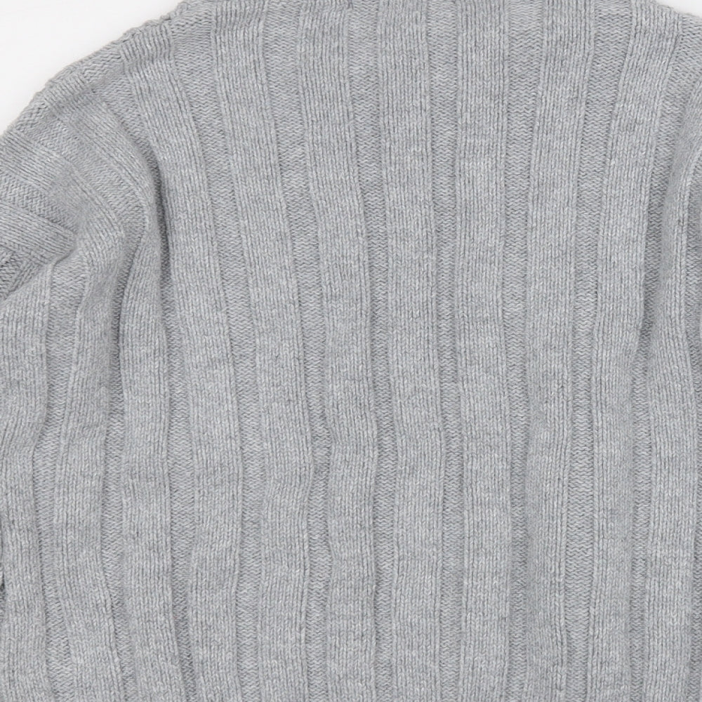 Marks and Spencer Womens Grey Round Neck  Cotton Pullover Jumper Size 14