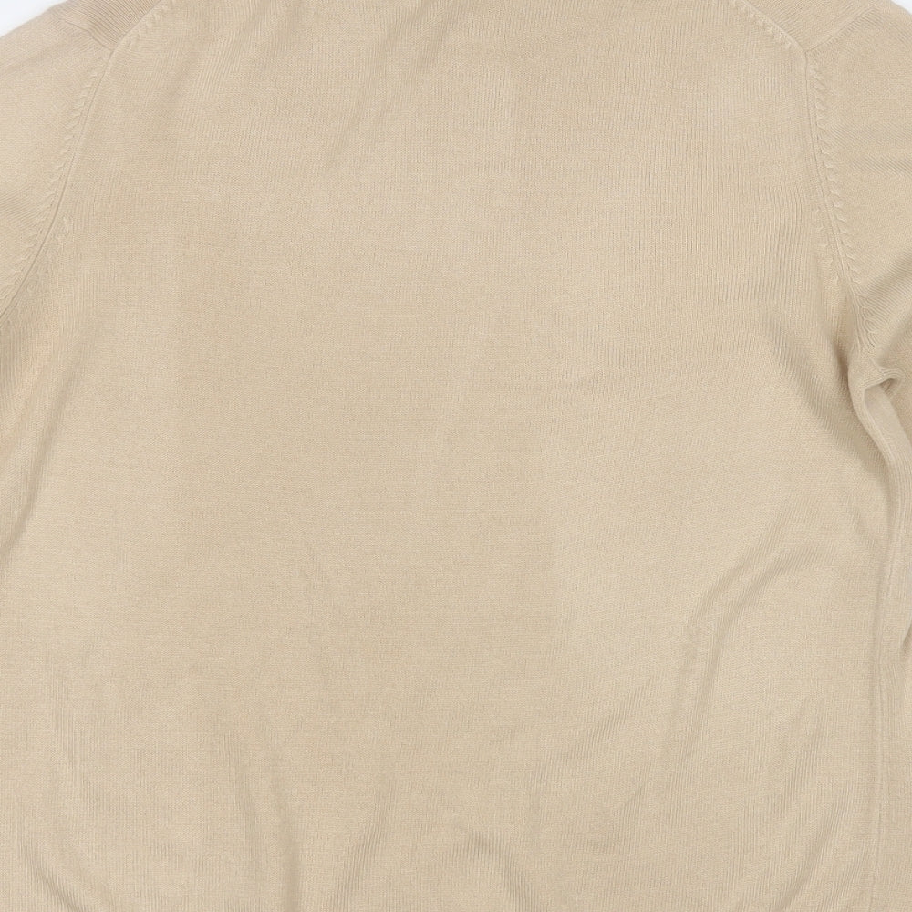 Marks and Spencer Womens Beige Round Neck  Acrylic Pullover Jumper Size 14